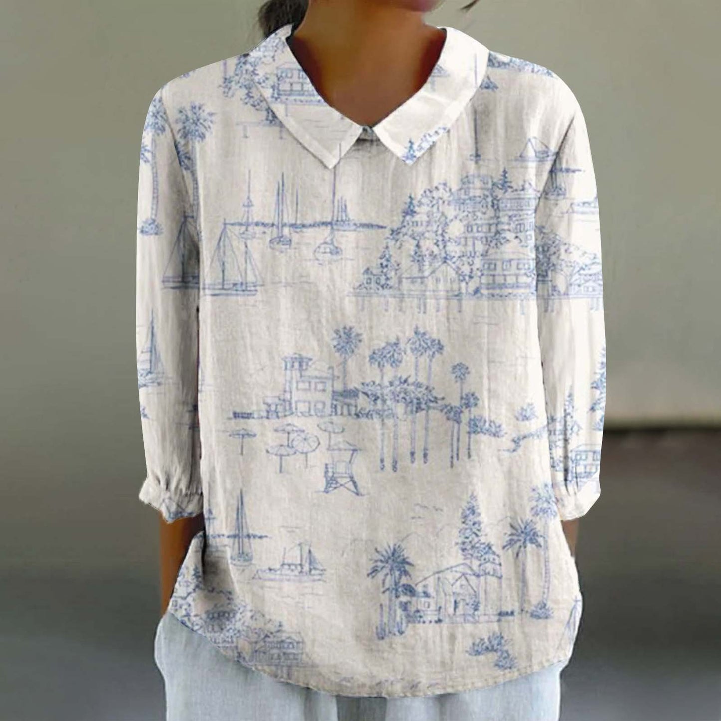 Women's Loose Casual Graffiti Printing Shirt