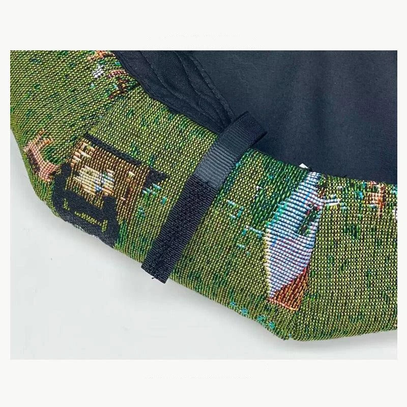 Oil Painting Style House And Little Girl Beret