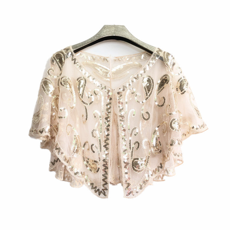 Shawl Outer Match Short And Thin Sequined Dress