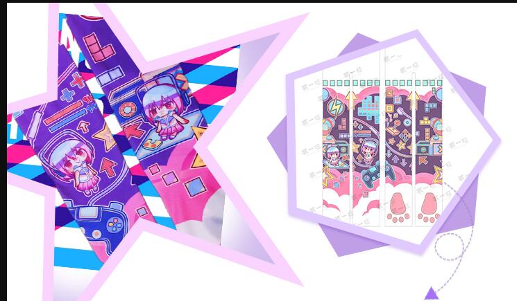 Japanese Soft Girl Video Game Theme Knee Socks