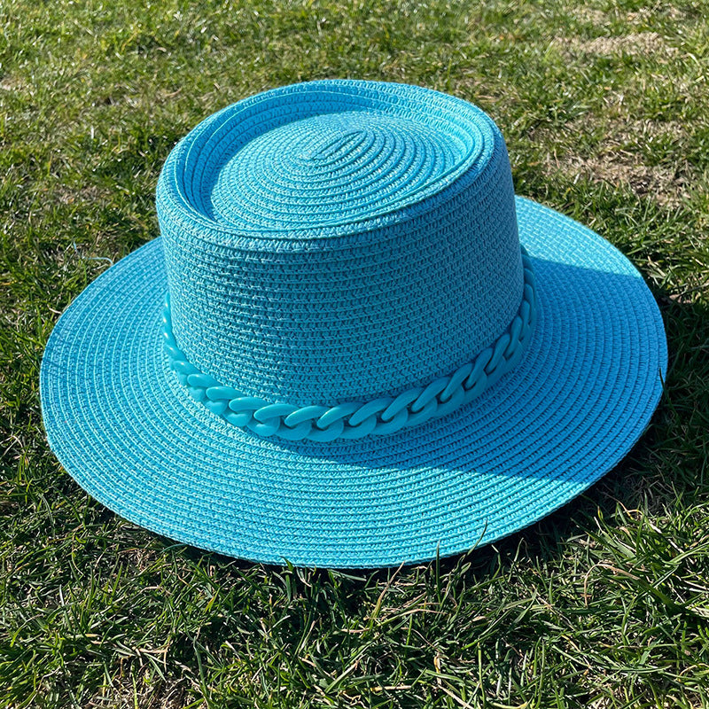 Candy Girl Chain Straw Hat Beach Big Brim