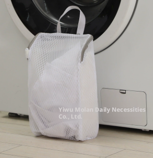 Portable laundry bag-medium-pink-polyester-1 piece