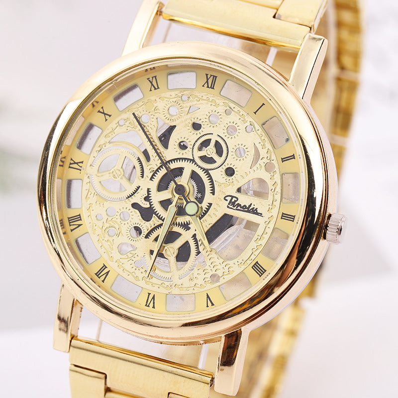 Double-sided alloy skeleton watch