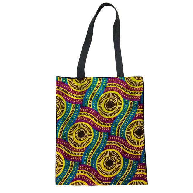 Geometric Stripes Circle Printing Exotic New Student Creative Canvas Bag