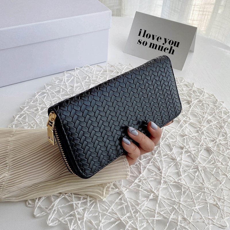 Vævet clutch med lynlås