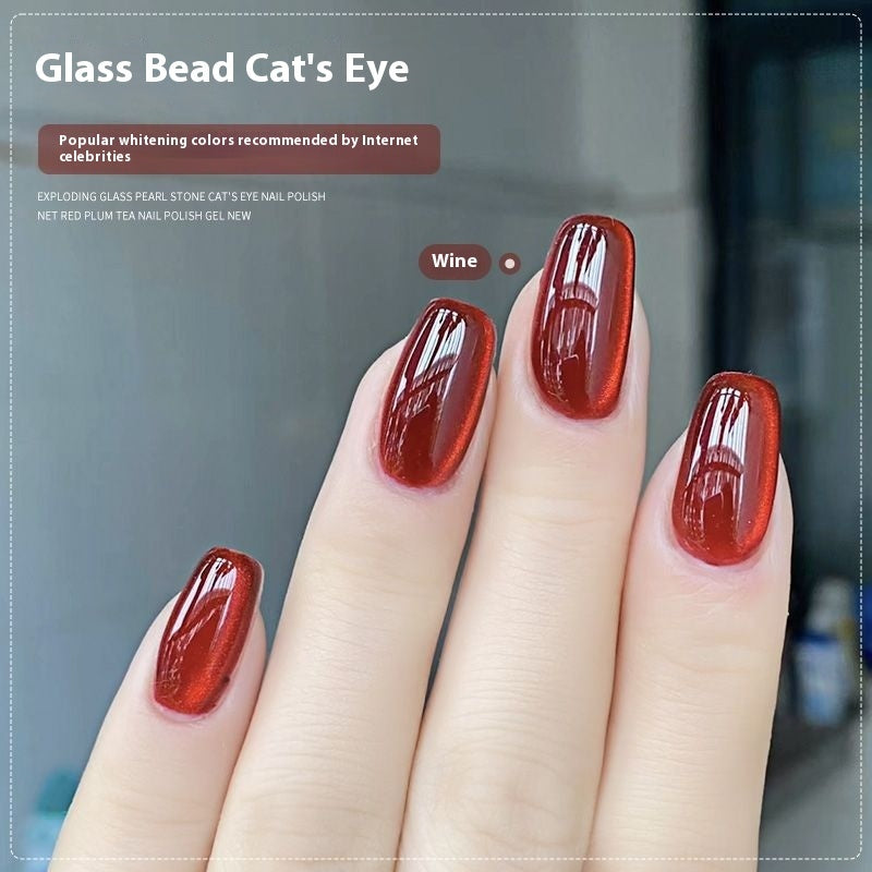 New Micro Glass Bead Crystal Cat's Eye Gel Nail Polish