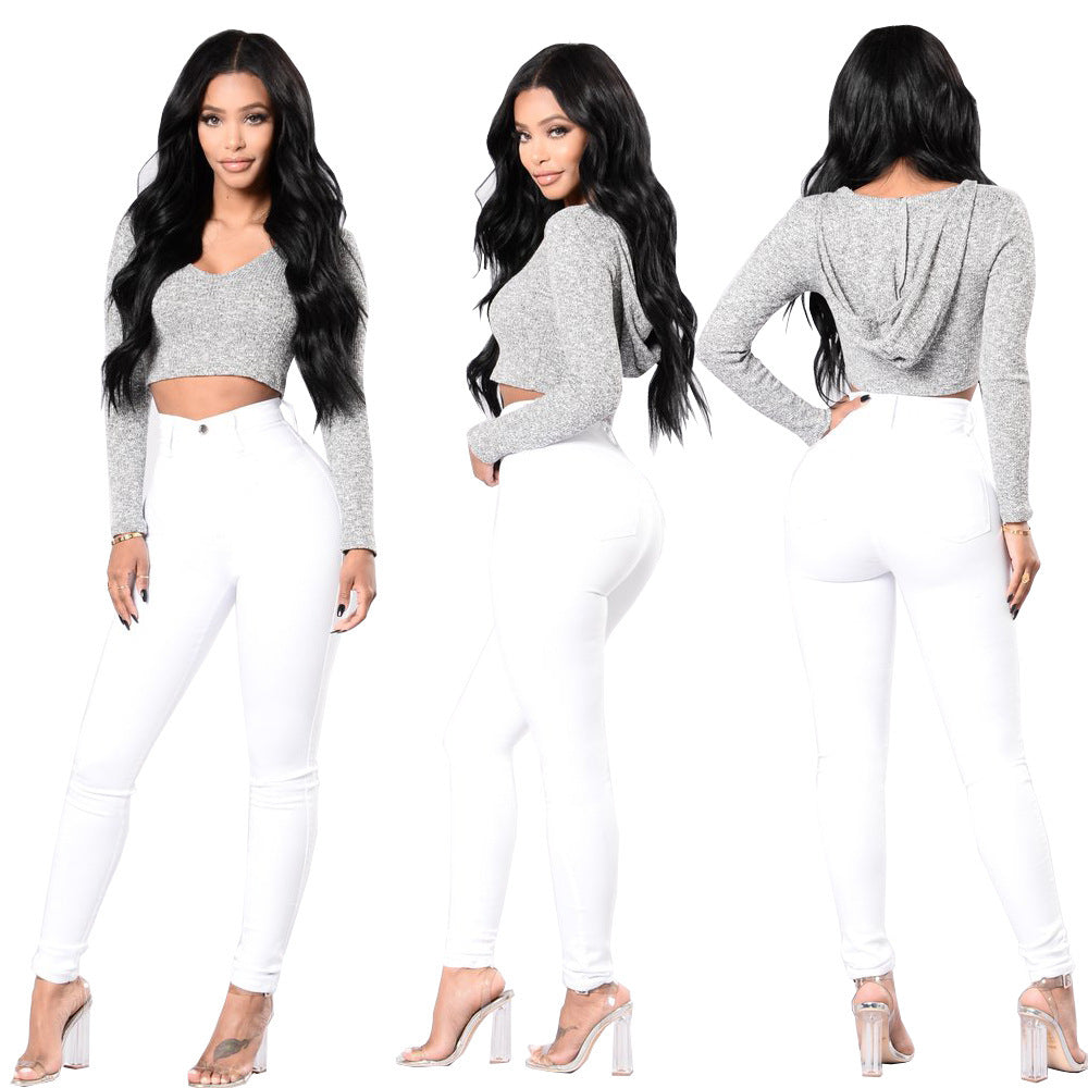 High-waisted  Stretchy Slim-fit Skinny Jeans