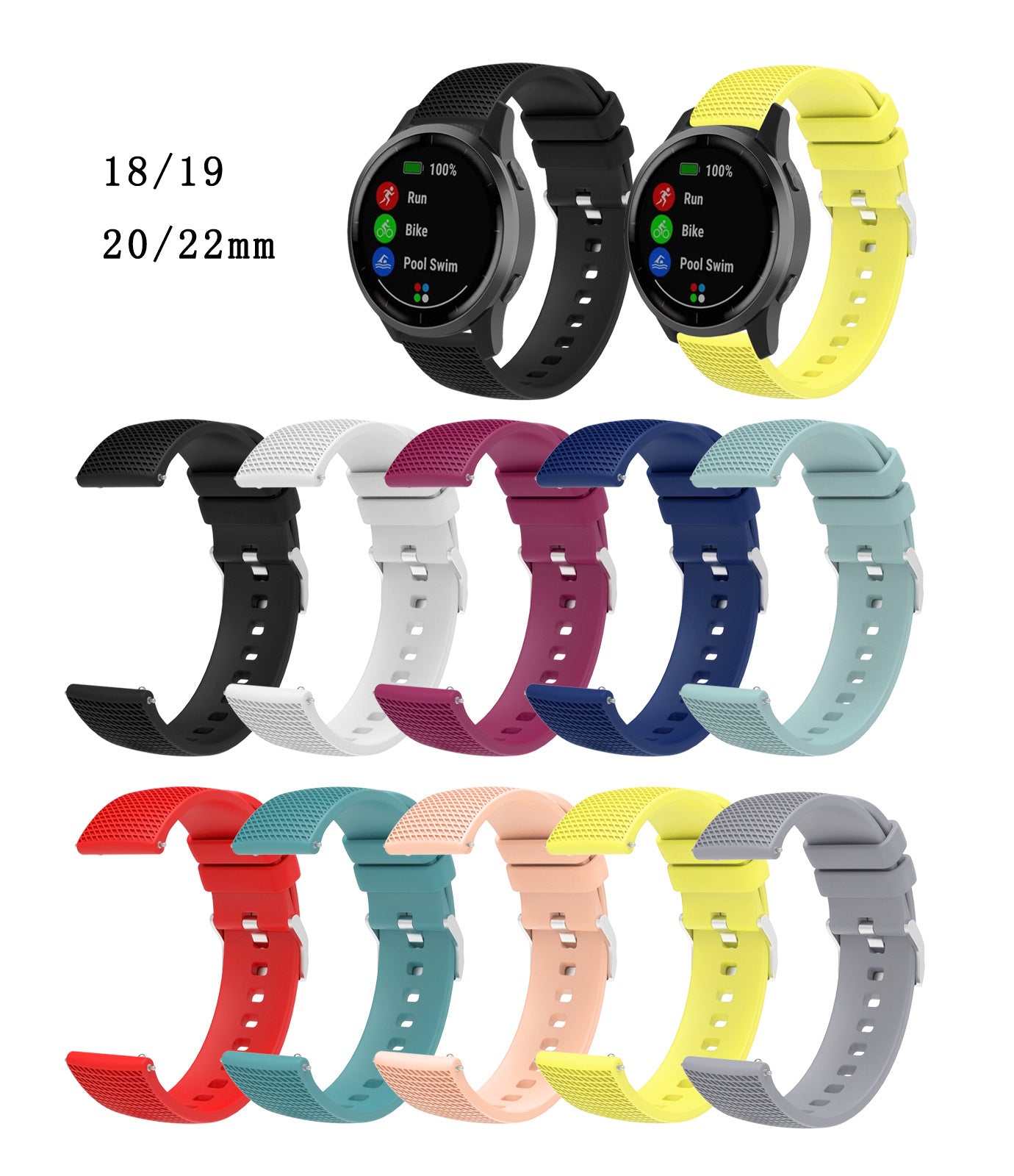 Applicable To Vivoactive4 GTS Gt3 Grid Pattern Silicone Watch Strap