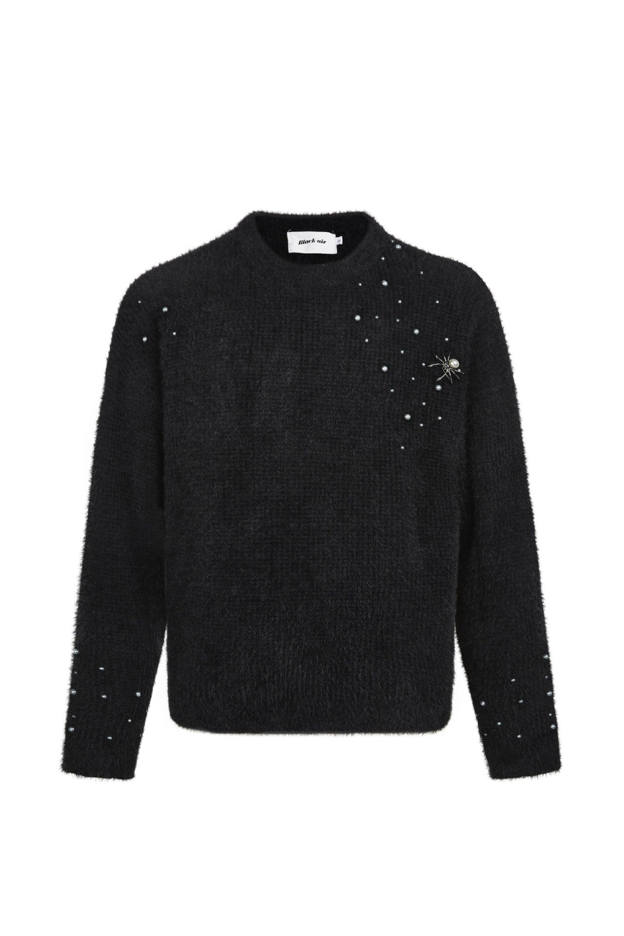 Spider Brooch Mink-like Pullover Sweater