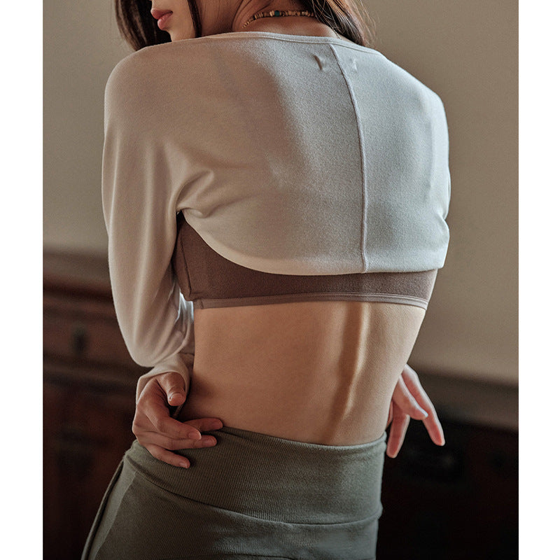 Korean Style Ins Trendy Yoga Clothes Long Sleeve Smock Top