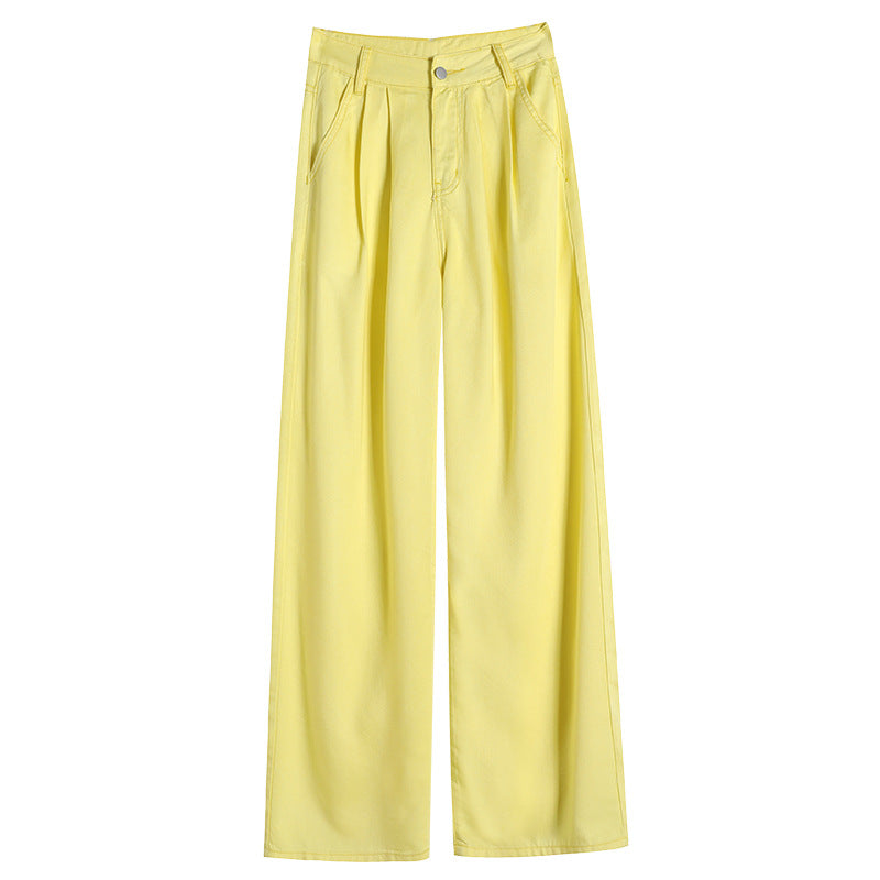 Women's Thin American-style Yellow Jeans