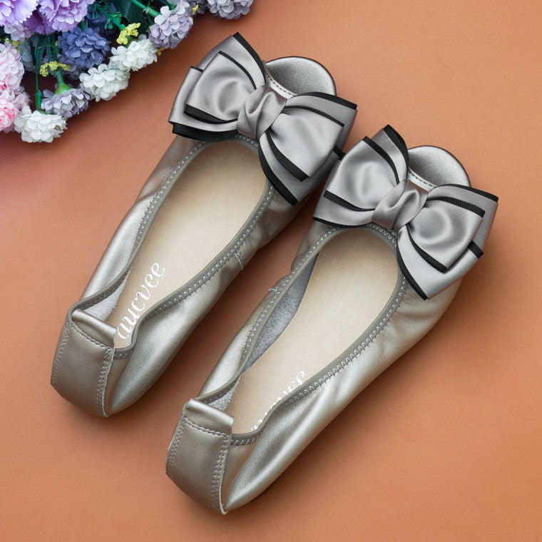Flat Shoes Fish Mouth Sandal Egg Roll Women's Large Size Leather Soft Sole