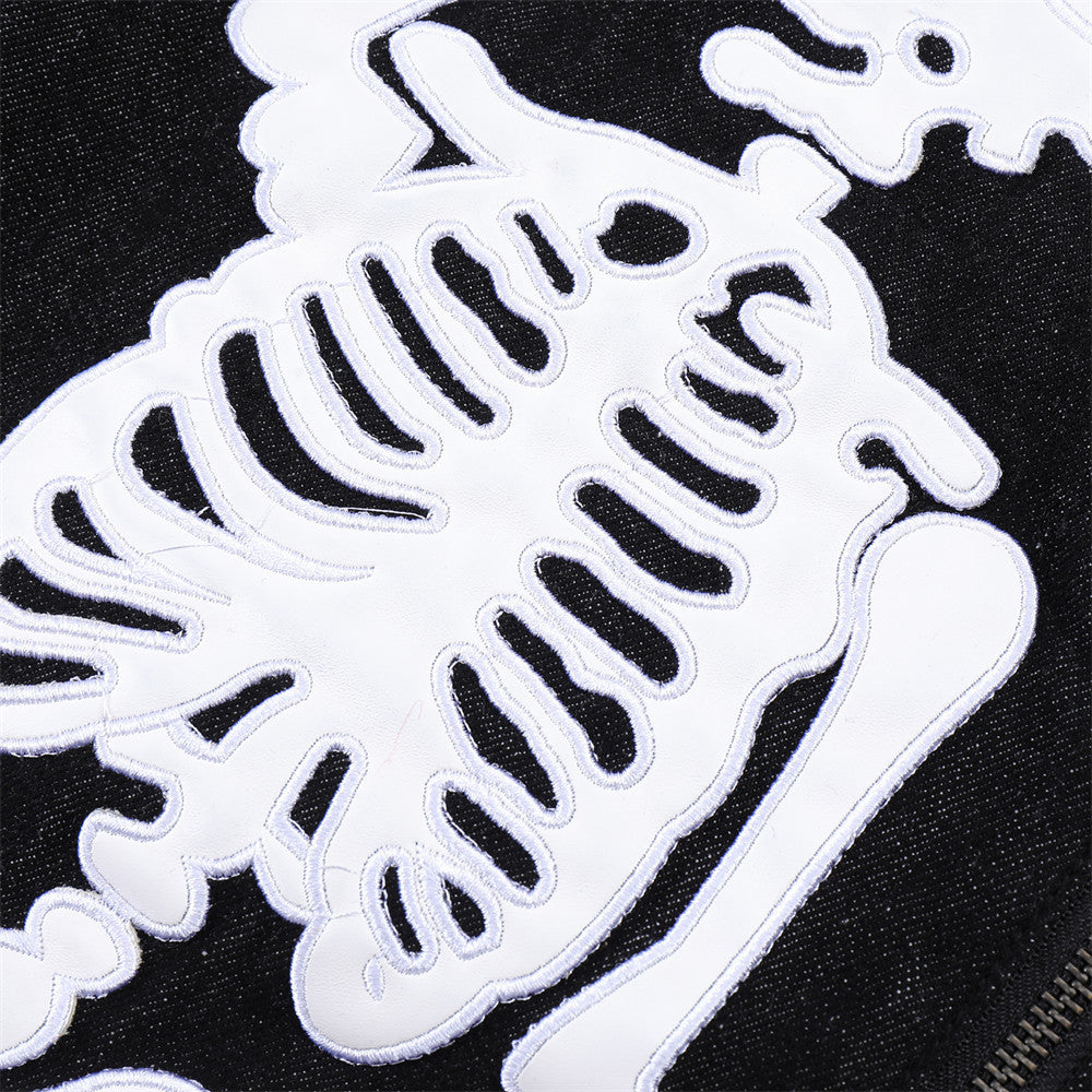 Men's Skull Embroidered Loose Jacket