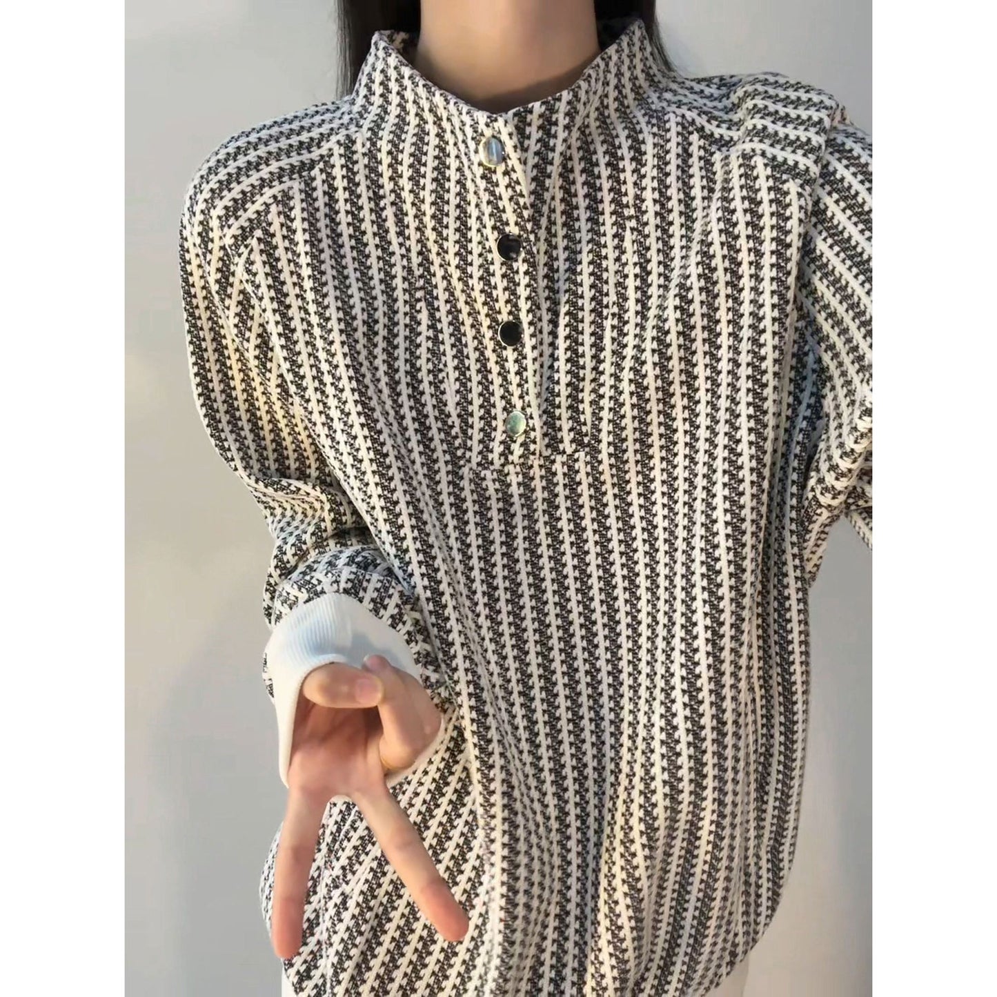 Women's Long-sleeved Stand Collar Coat