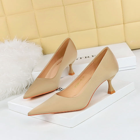 Fashion Simple Stiletto High Heel Shallow Mouth Pointed Toe All-match Women's Shoes