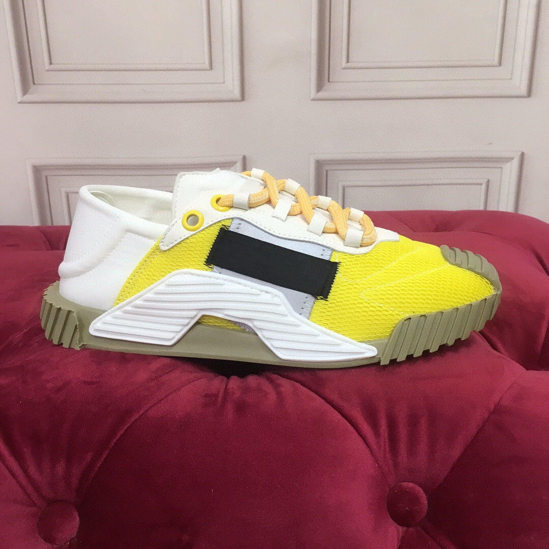 Colorblock Flat Casual Lace-Up Sneakers