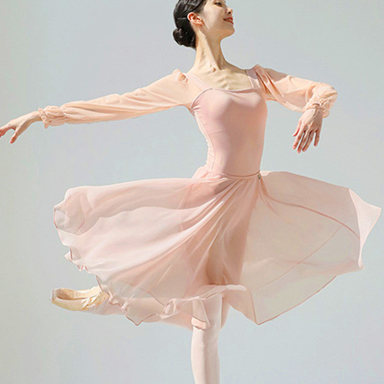 Ballet Practice Clothes Dancing Dress Gym Outfit Veil Skirt Skirt