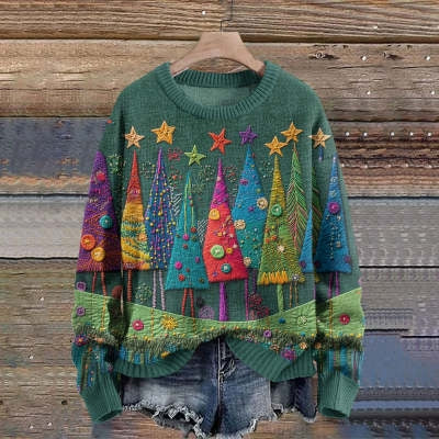 Women's Printed Long Sweater Loose Casual Jacket