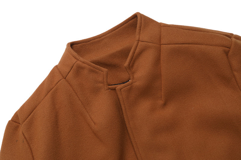 Solid-color, Form-fitting Woolen Coat For Middle-aged And Young Men In Autumn