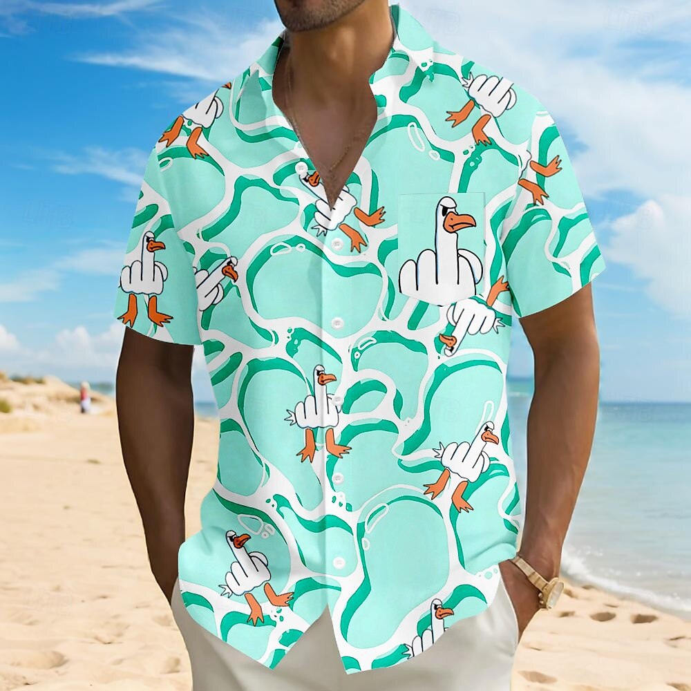 Men's Summer New Coconut Tree Print Shirt