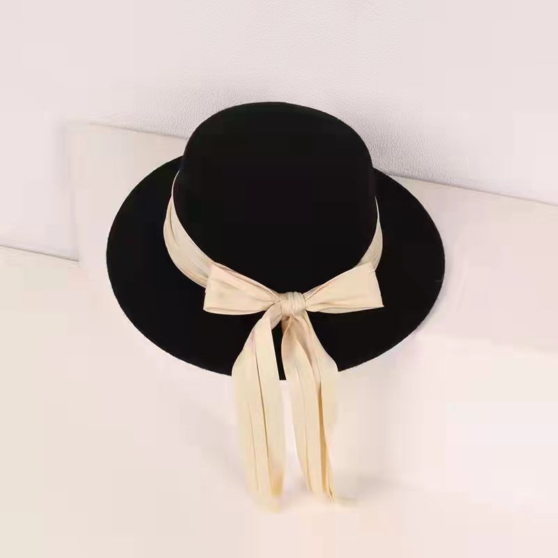 Children's Fashion French Ribbon Wool Top Hat