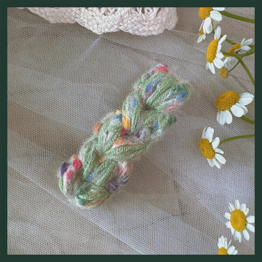 Hand Crocheted Yarn Weaving Vintage Embroidery Barrette