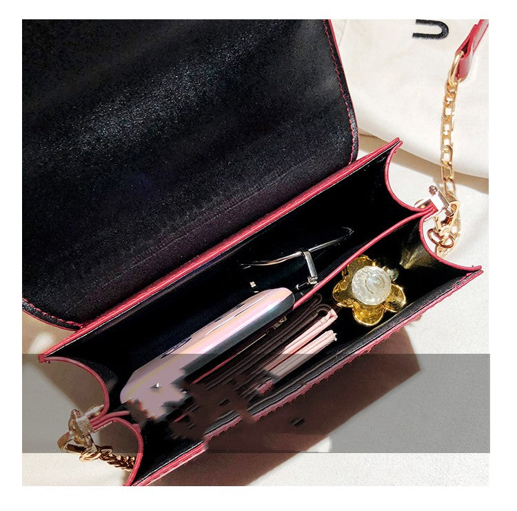 Lacquer Leather Versatile Chain One Shoulder Crossbody Small Square Bag