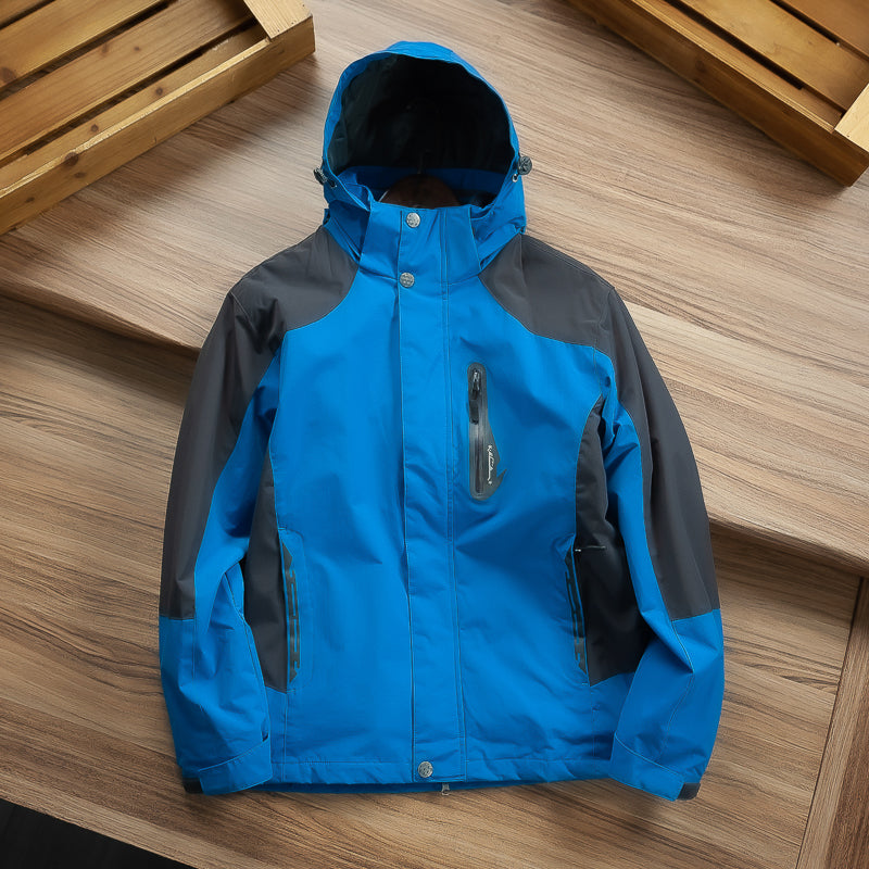 Windproof And Waterproof Men's Casual Stitching Style Removable Fleece Liner Warm Jacket