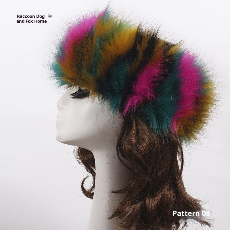 Elastic Faux Fur Fox Fur Headband For Women