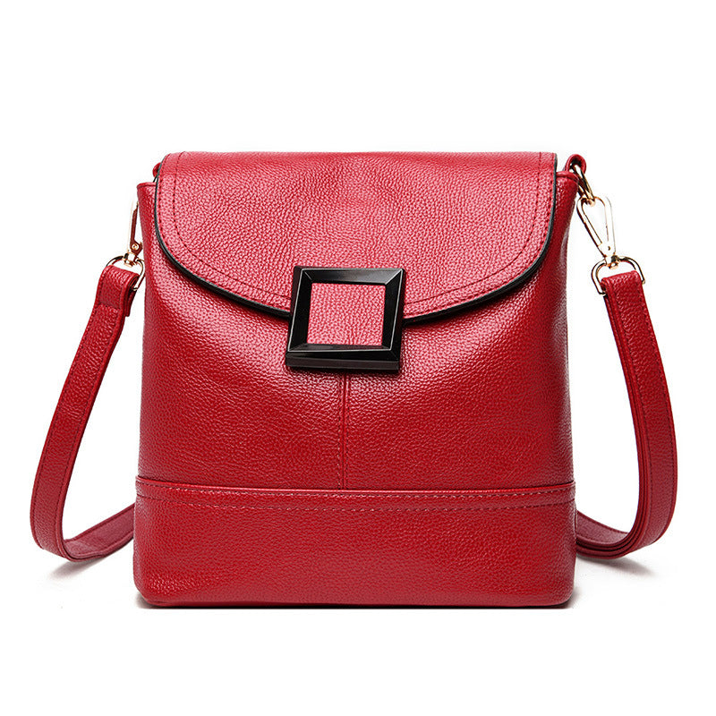 Shoulder Messenger Simple Generous Handheld Lychee Pattern Small Square Bag