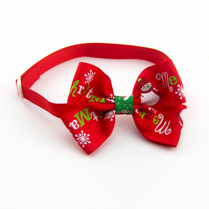 New Year Red And Green Christmas Series Pet Tie Bow Handcraft Jewelry Collar Dogs And Cats Bow Tie