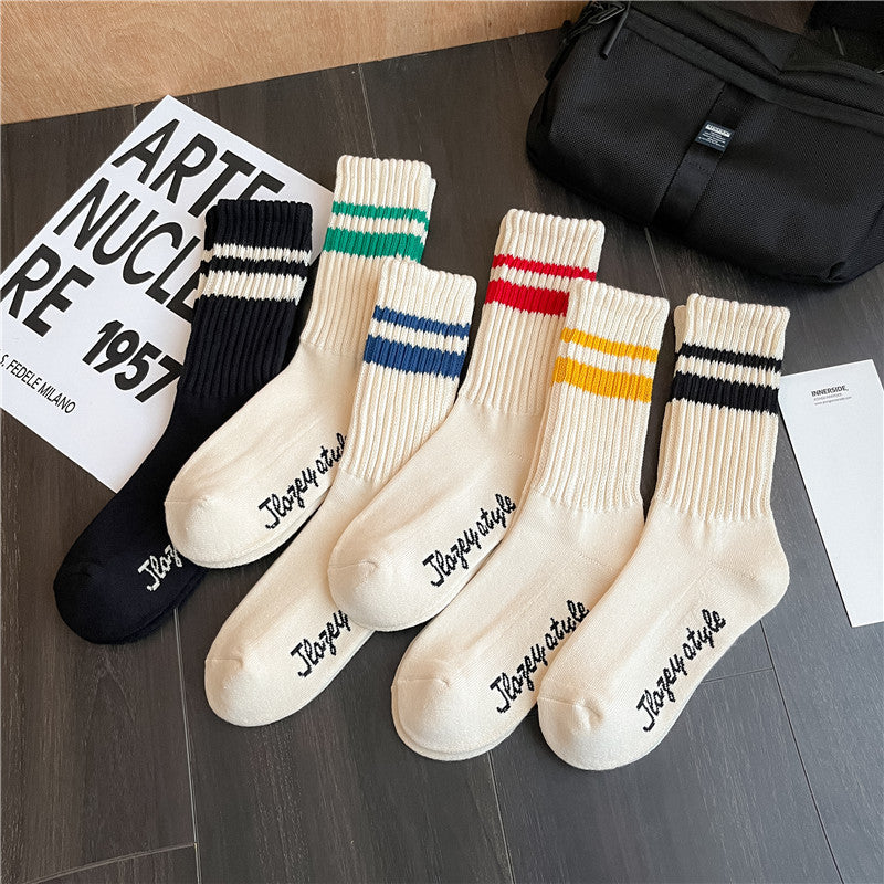 Thickened Two-bar Terry Men's Socks Pattern Thick Thread Tube Socks