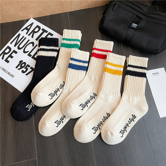 Thickened Two-bar Terry Men's Socks Pattern Thick Thread Tube Socks