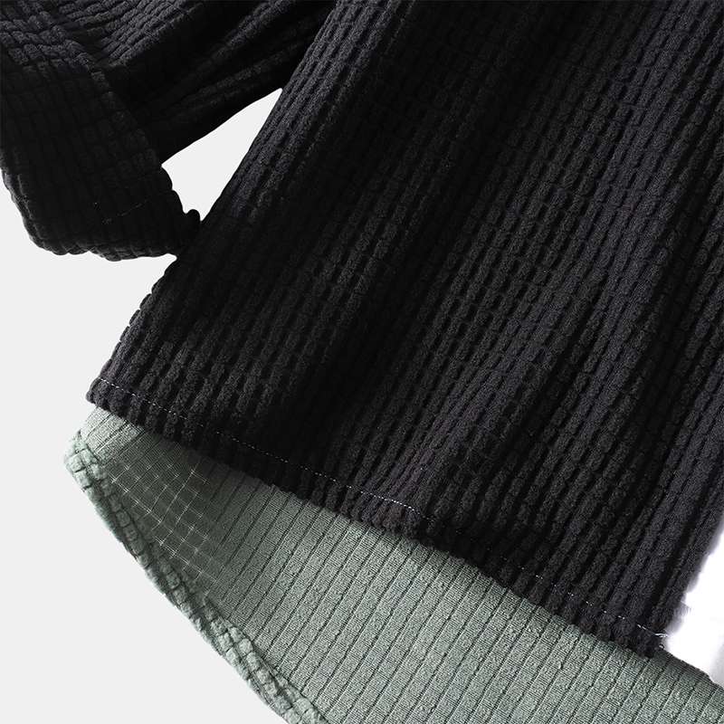 Color Matching Long Sleeve Shirt Casual Loose Top Coat