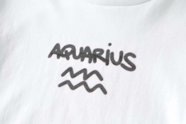 T-shirt Slim Fit Zodiac Fit Cut Rib Midriff-baring Top Cute Kawaii
