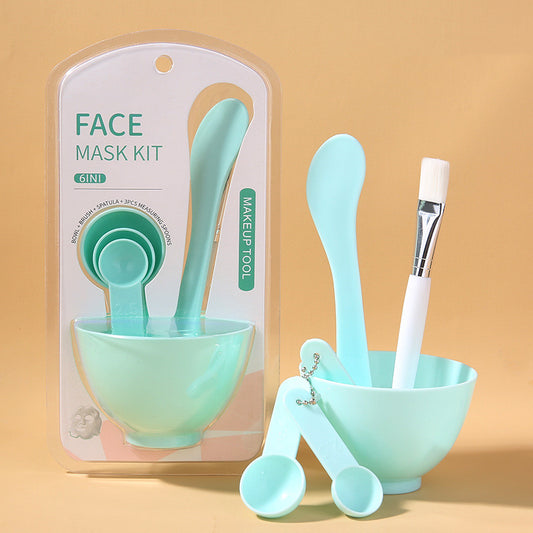 Six-piece Portable Solid Color DIY Mask Bowl Tool Set