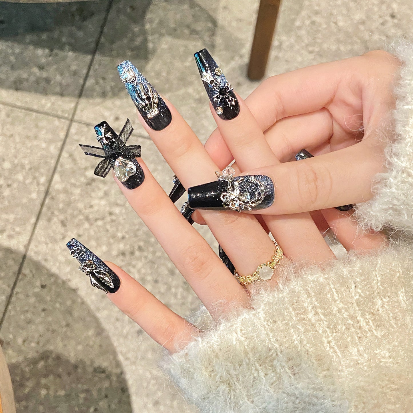 Beihai Wang Man Zircon Shining Diamond Manicure Handmade