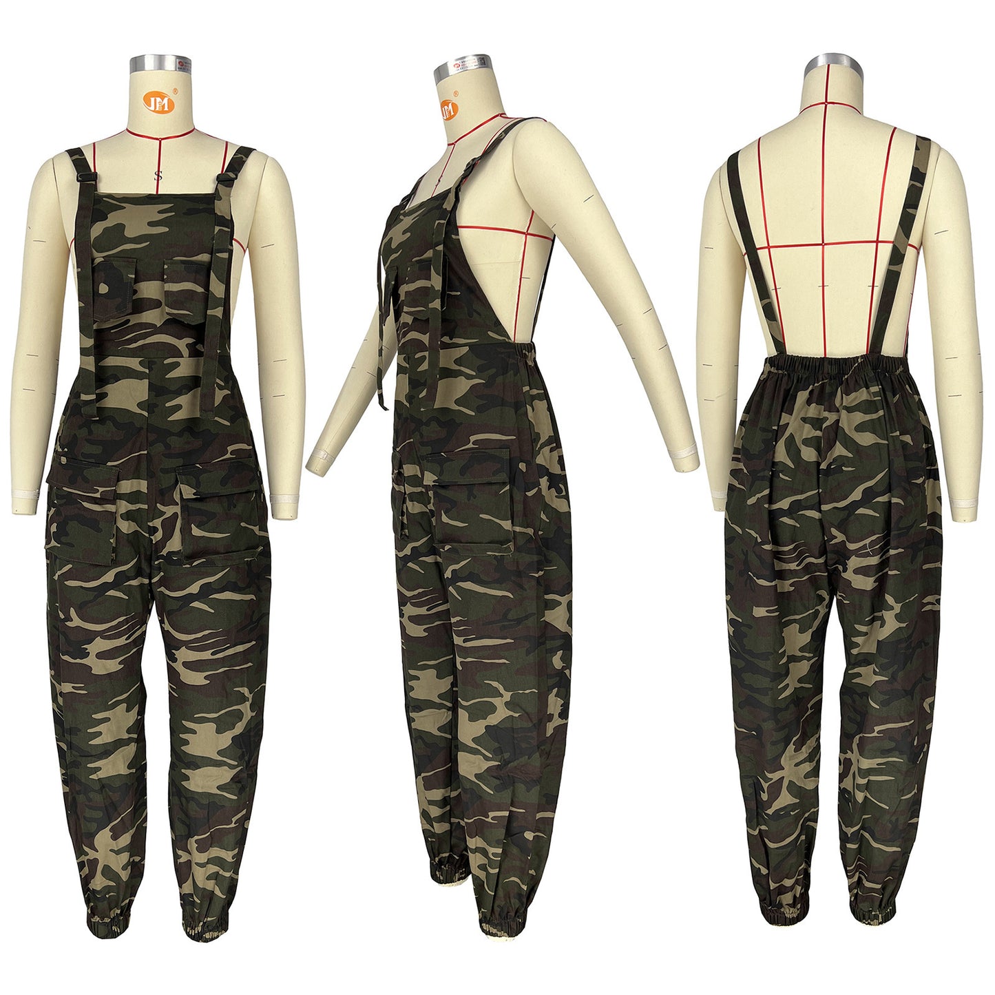 Women's Casual And Relaxed Loose Camouflage Jumpsuit Overalls