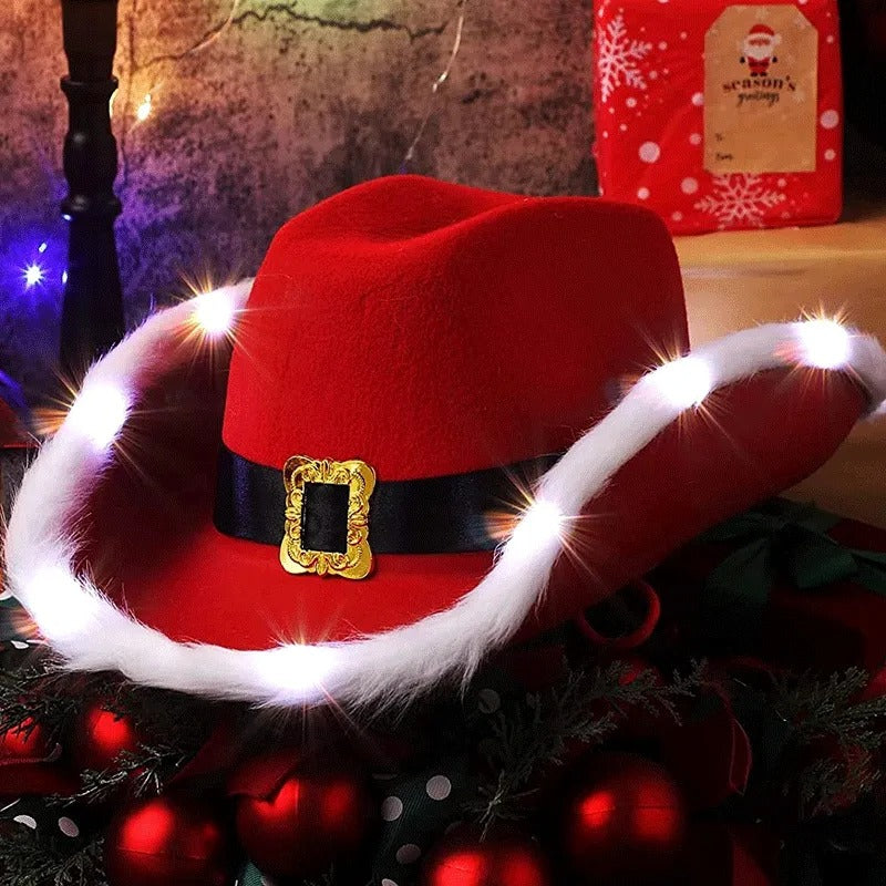 Julefrokost LED-farvet lampe cowboyhat