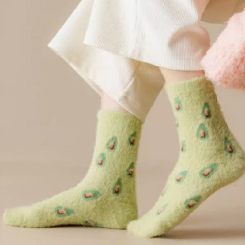 Cute Mink Velvet Socks Women's Mid-leg Socks