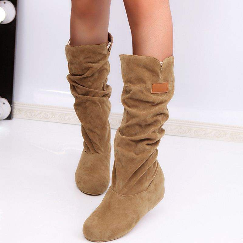 New Large Size Long Tube Plus Velvet Lace Trim Lining Knight Boots