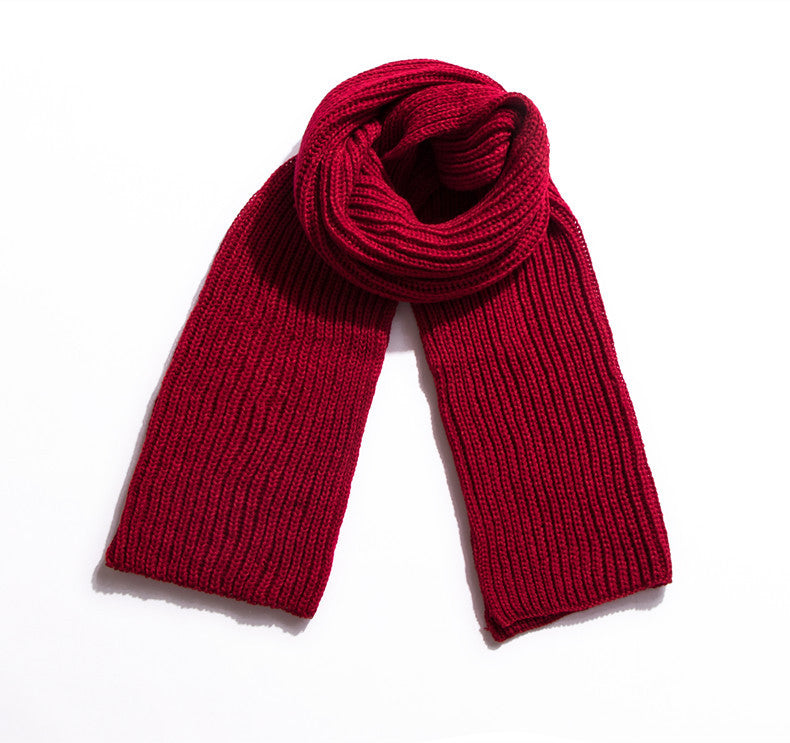 Korean Autumn And Winter Acrylic Solid Color Woolen Scarf