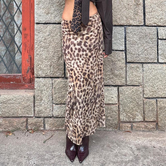 Sommer Ny Leopardprint Højtaljet Nederdel