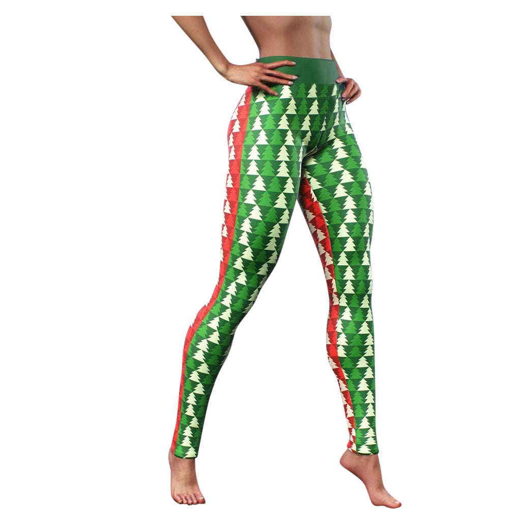 Digital printed sports cropped pants