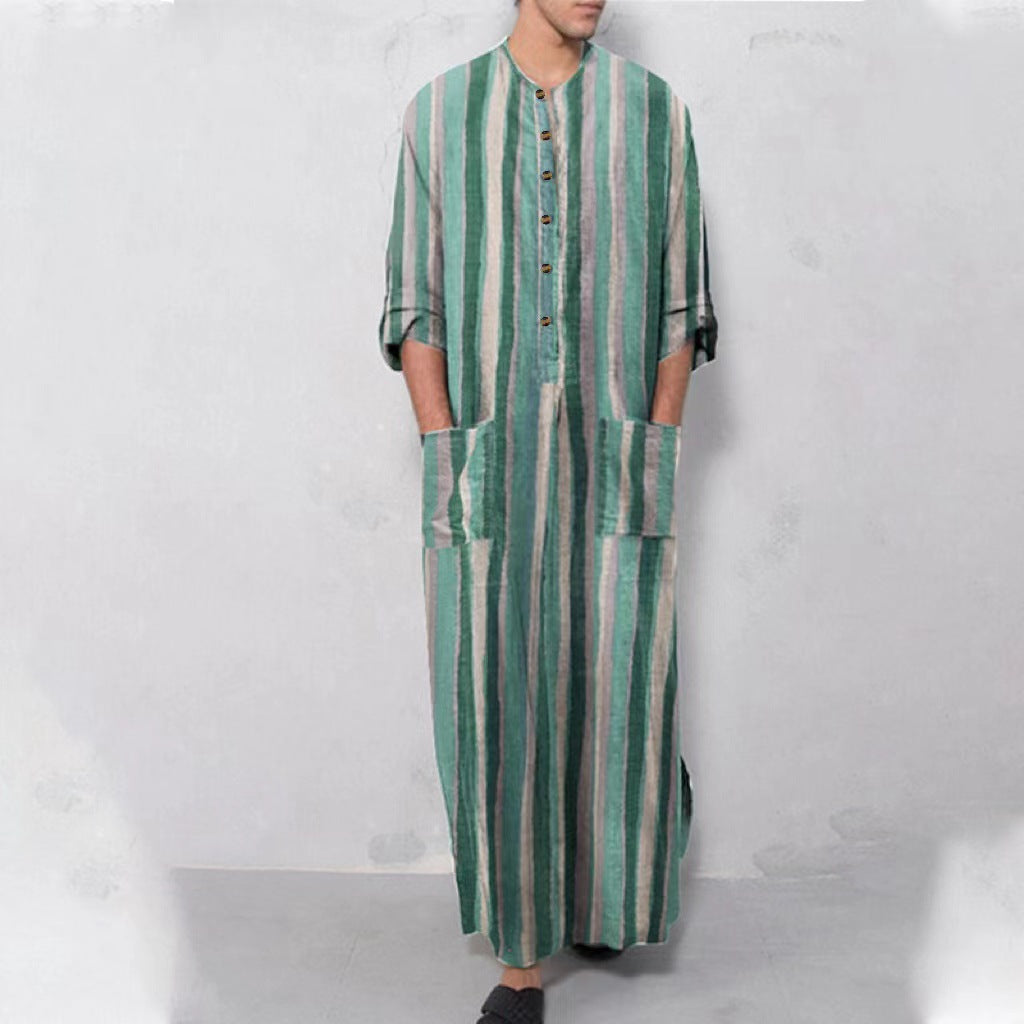 Muslim Southeast Asia Loose And Simple Long Sleeve Middle East Men's Robe