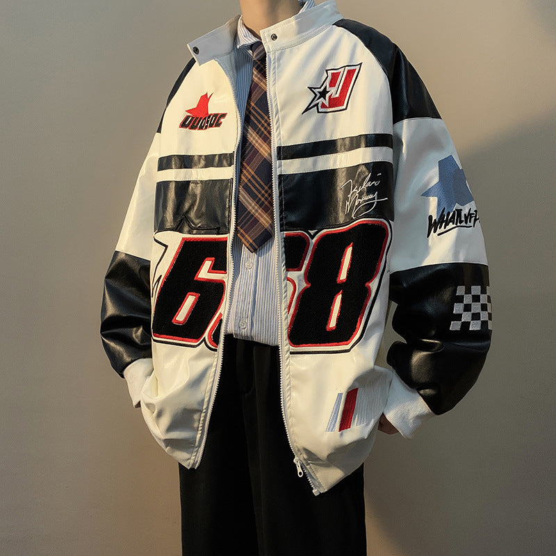 Men's Spring And Autumn Street Pilot Motorcycle Clothing Loose Top Jacket Coat