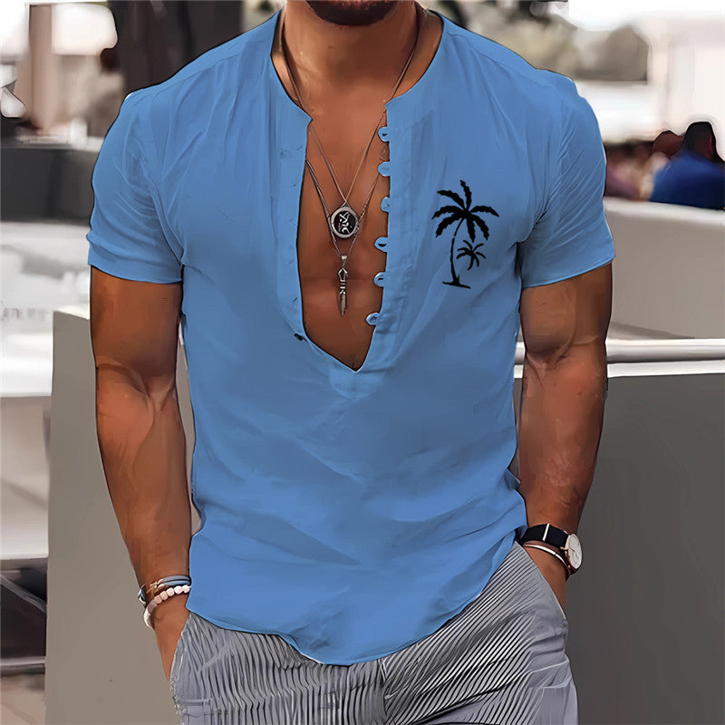 Digital Printing Men's Clothing Summer Short Sleeve Shirt  3D
