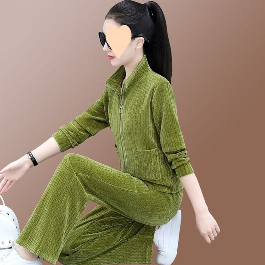 Sports Stand Collar Casual Outfit Versatile Set