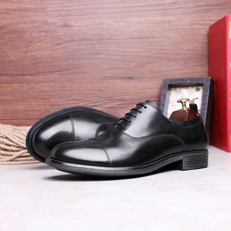First Layer Cowhide Gradient Upper Lace-up Men's Shoes