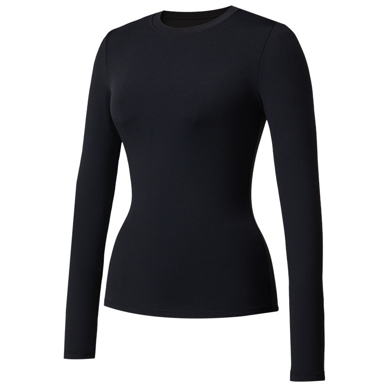 Womens Long-sleeve Stretchy Quick-drying Bare-feel Yoga Wear